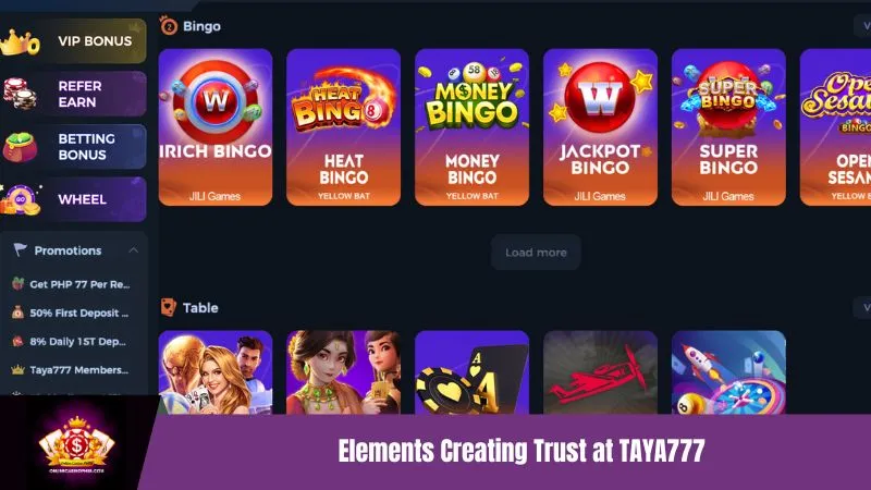 TAYA777 Trust Elements - Security & Fair Gaming