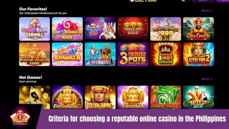 Criteria for choosing a reputable online casino in the Philippines