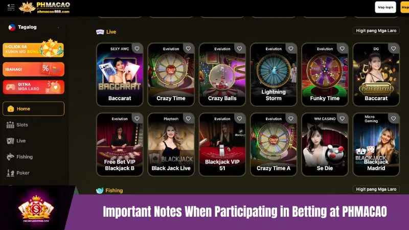 Important Notes When Participating in Betting at PHMACAO