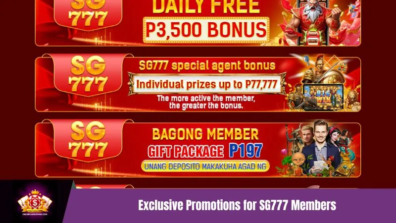 Exclusive Promotions for SG777 Members