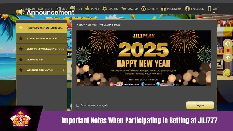 Important Notes When Participating in Betting at JILI777